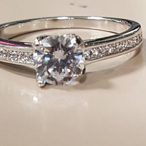 white tone custom cz ring